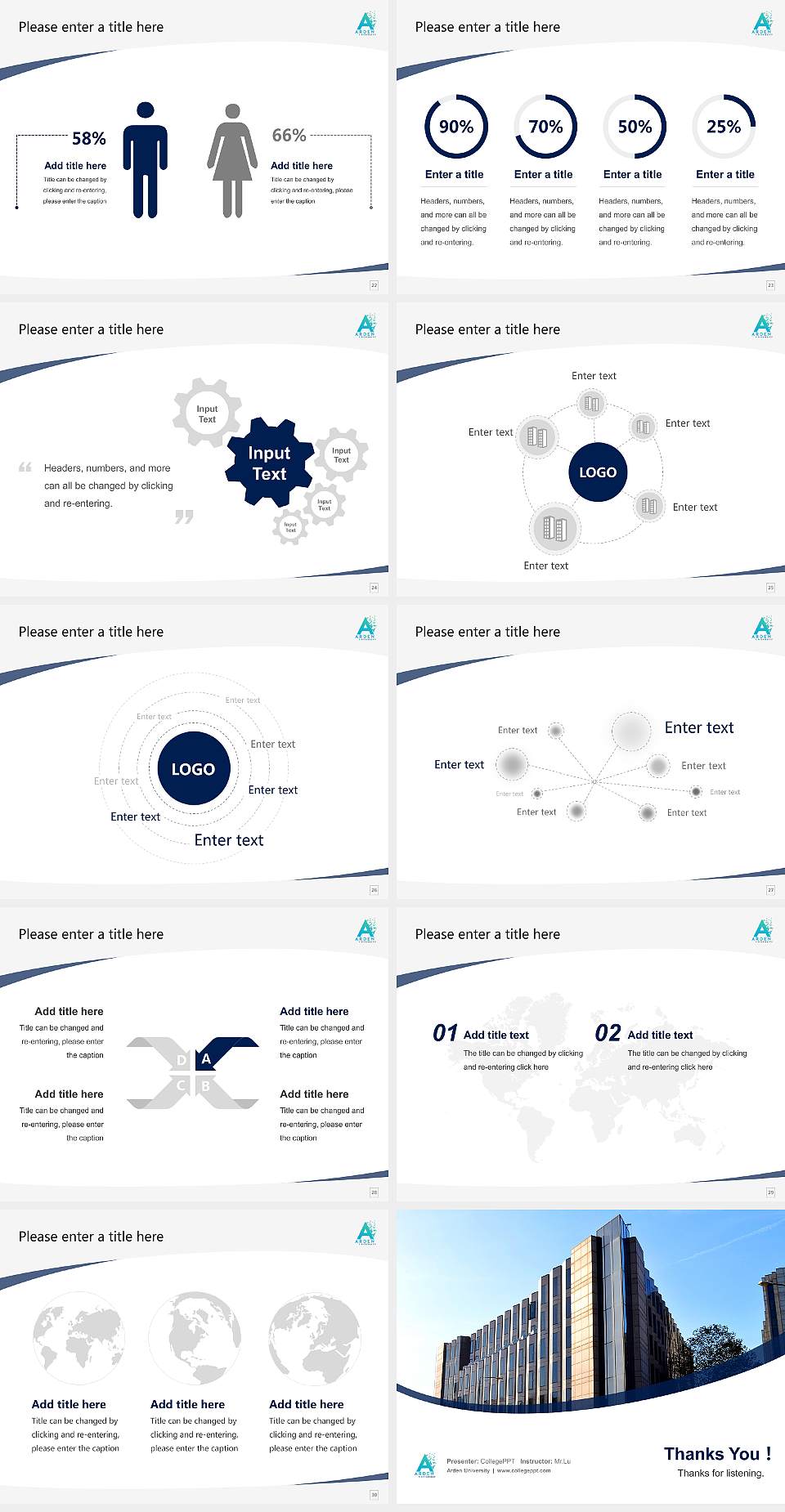 Arden University Course/Courseware Creation PPT Template4:3 ratio PPT effect preview image4