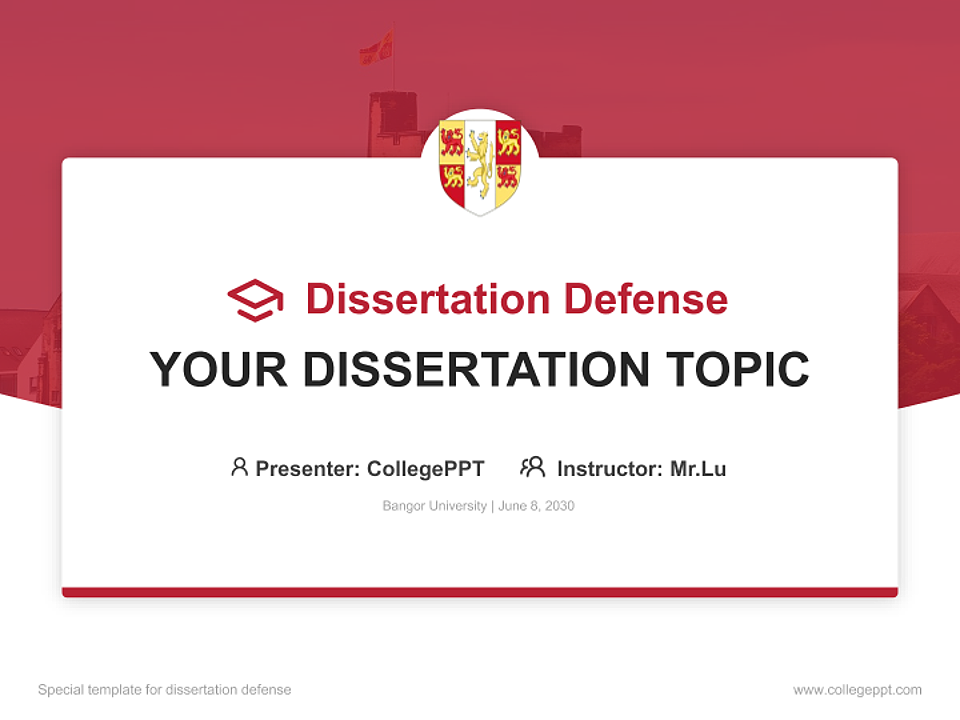 Bangor University Graduation Thesis Defense PPT Template_Slide preview image1