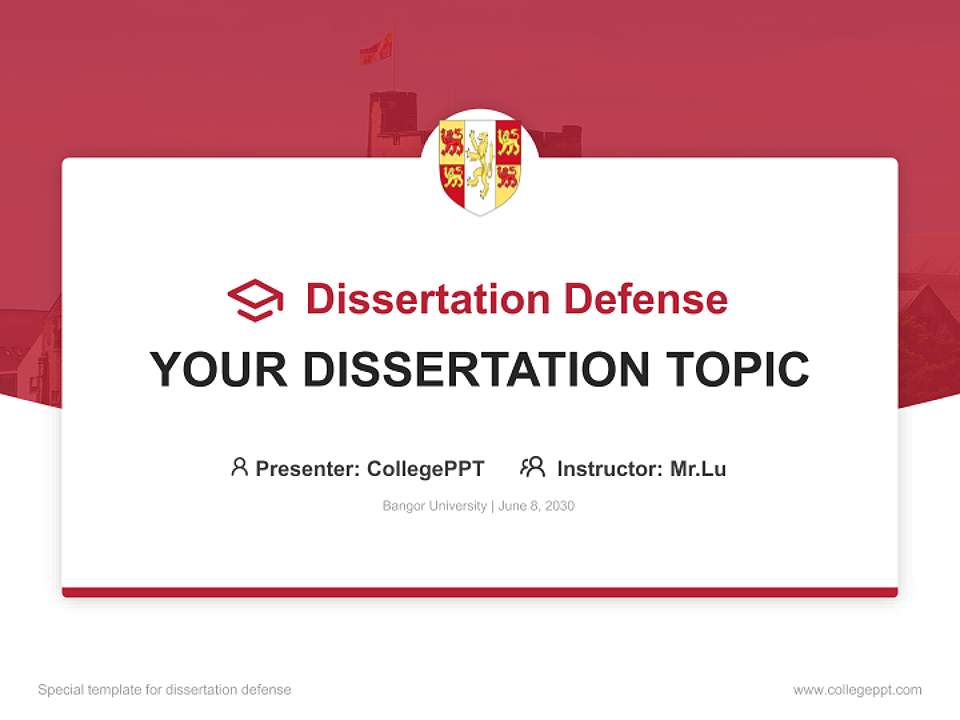 Bangor University Graduation Thesis Defense PPT Template4:3 ratio PPT effect preview image7