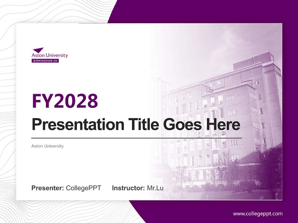 Aston University Academic Presentation/Research Findings Report PPT Template4:3 ratio PPT effect preview image5