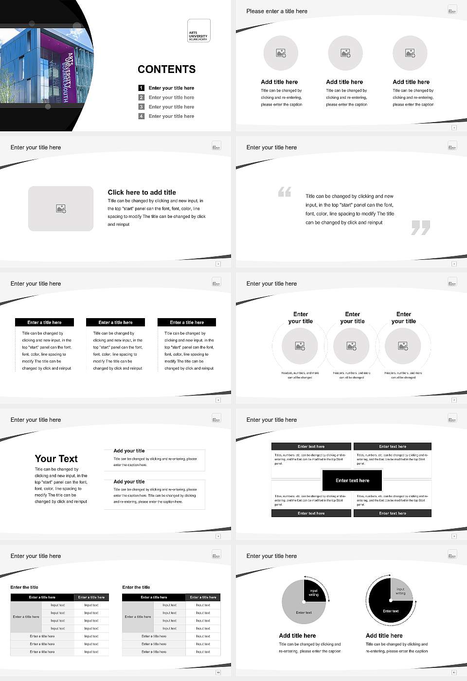 Arts University Bournemouth Course/Courseware Creation PPT Template16:9 ratio PPT effect preview image2