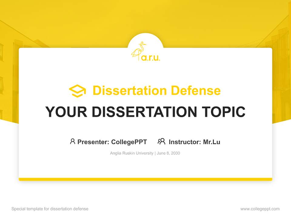 Anglia Ruskin University Graduation Thesis Defense PPT Template4:3 ratio PPT effect preview image7