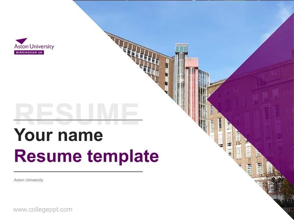 Aston University Resume PPT Template4:3 ratio PPT effect preview image5