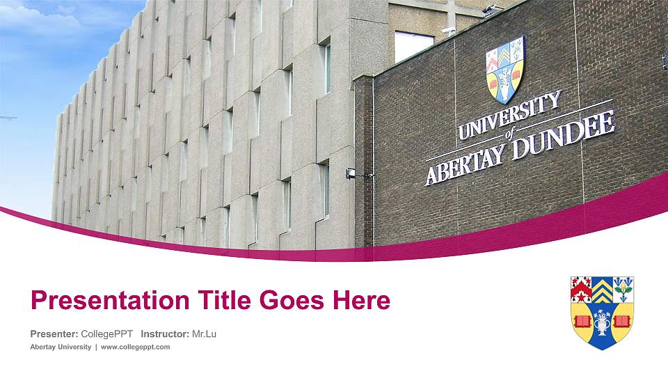 Abertay University Course/Courseware Creation PPT Template16:9 ratio PPT effect preview image