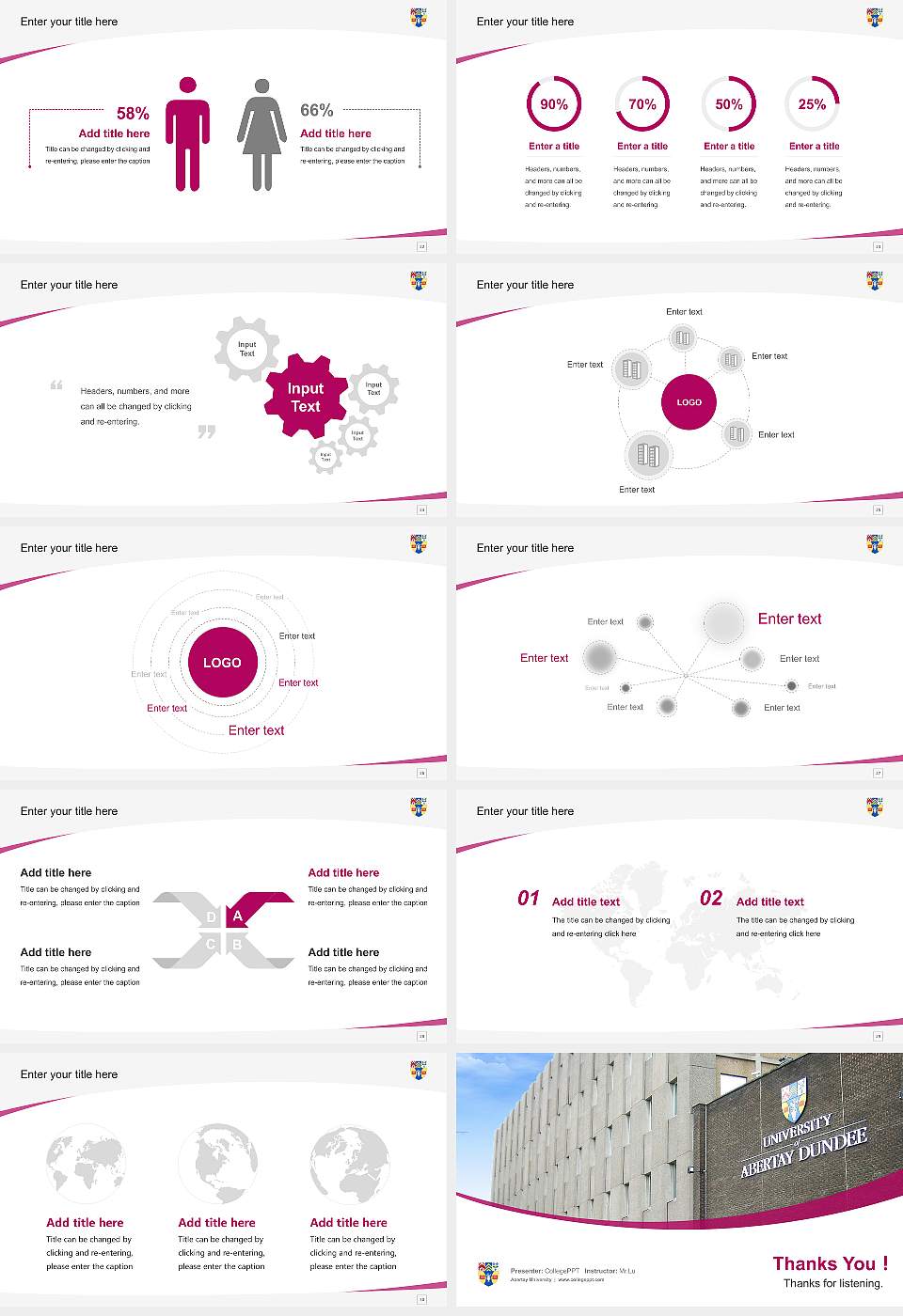 Abertay University Course/Courseware Creation PPT Template16:9 ratio PPT effect preview image4