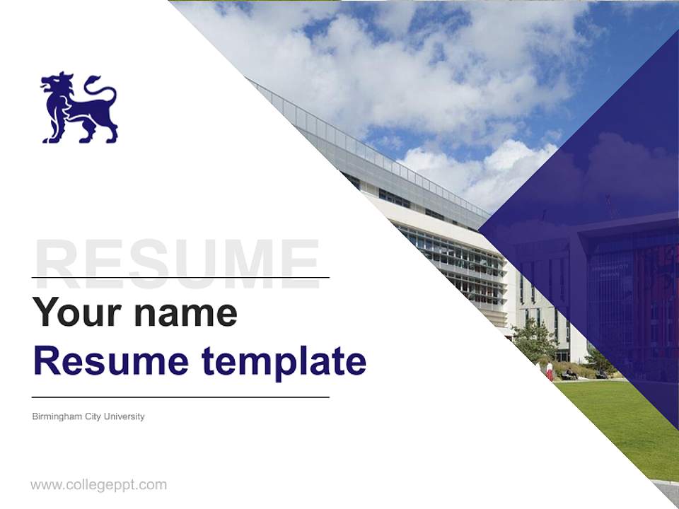 Birmingham City University Resume PPT Template4:3 ratio PPT effect preview image5