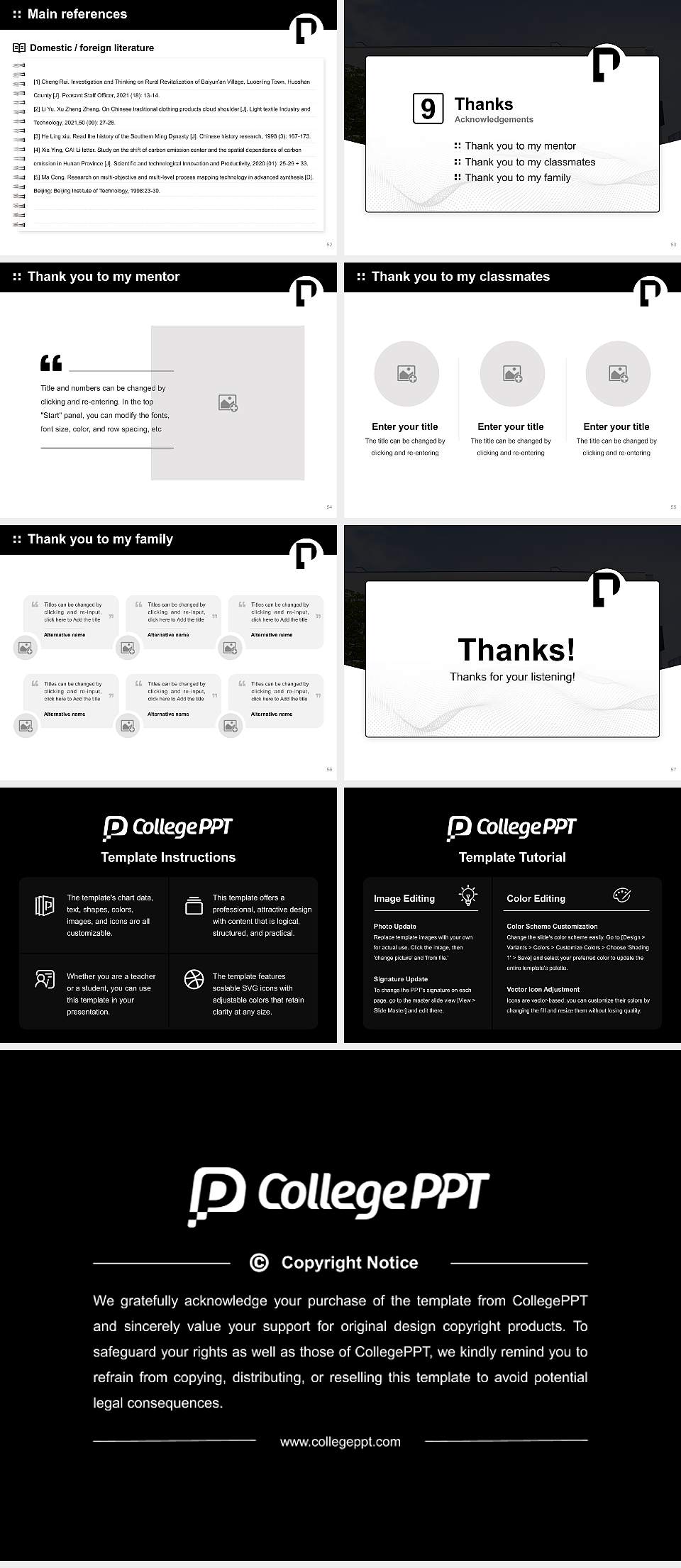 Arts University Plymouth Graduation Thesis Defense PPT Template4:3 ratio PPT effect preview image7