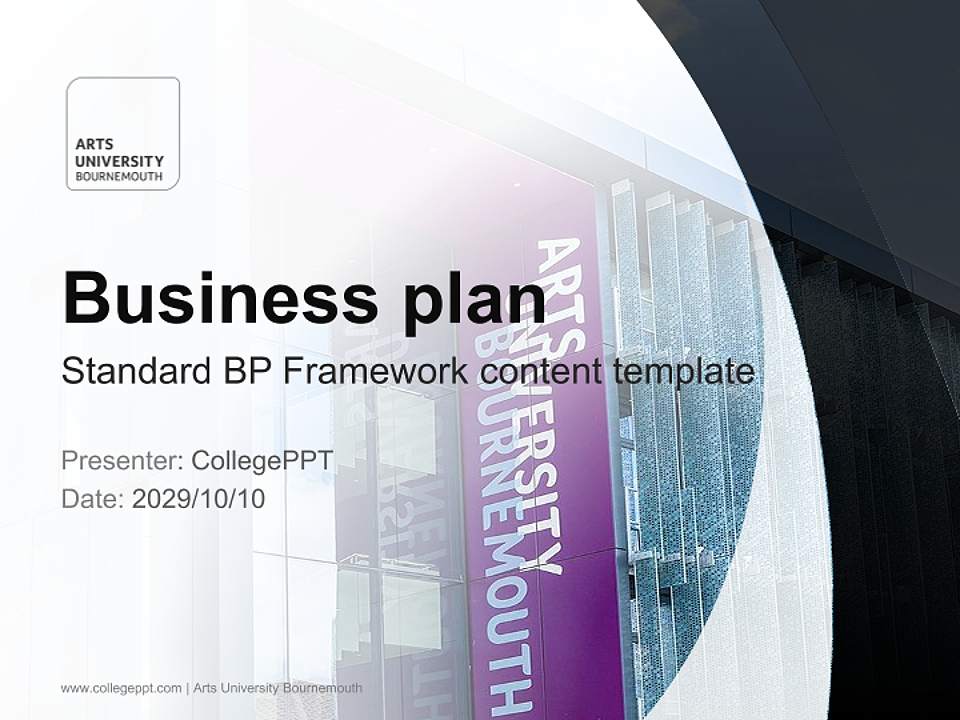 Arts University Bournemouth Competition/Entrepreneurship Contest PPT Template4:3 ratio PPT effect preview image9