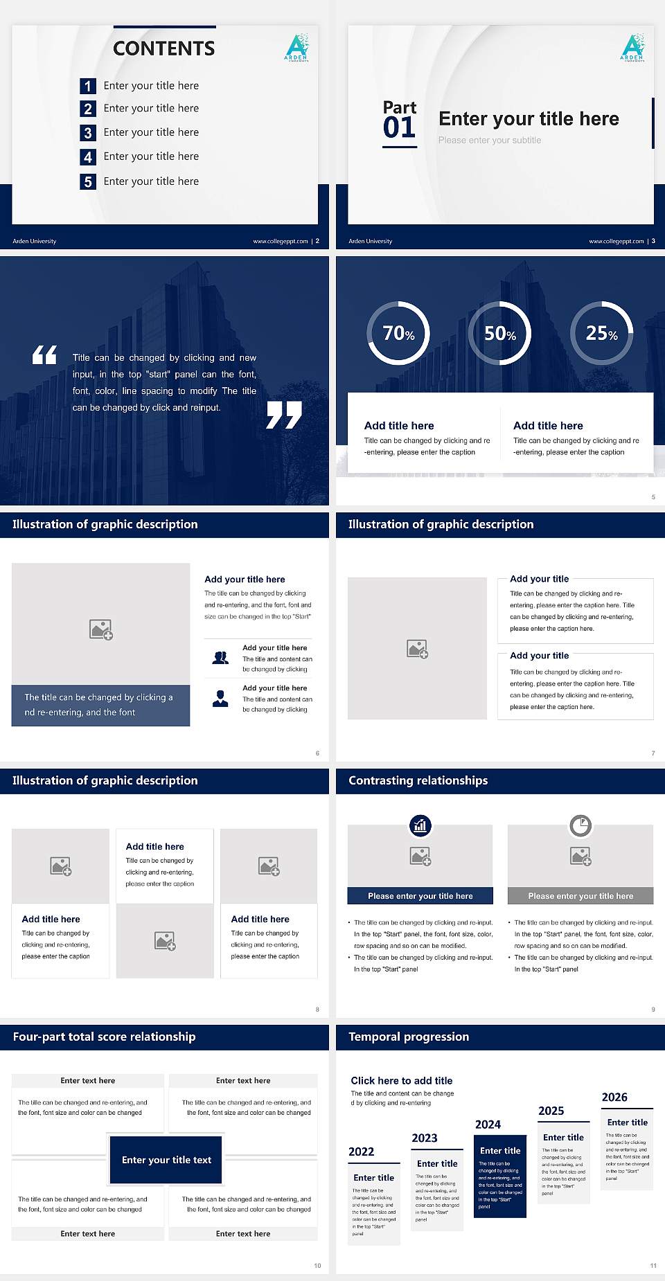 Arden University Thesis Proposal/Graduation Defense PPT Template4:3 ratio PPT effect preview image2