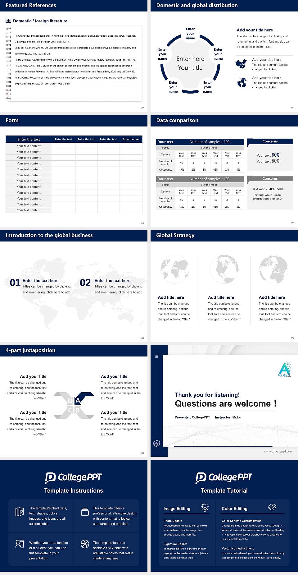Arden University Thesis Proposal/Graduation Defense PPT Template4:3 ratio PPT effect preview image4