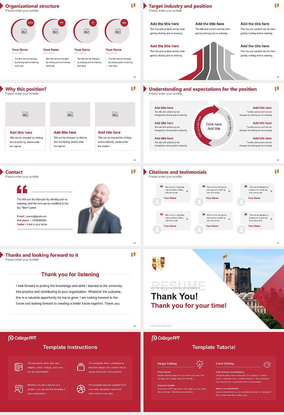 Bangor University Resume PPT Template16:9 ratio PPT effect preview image4