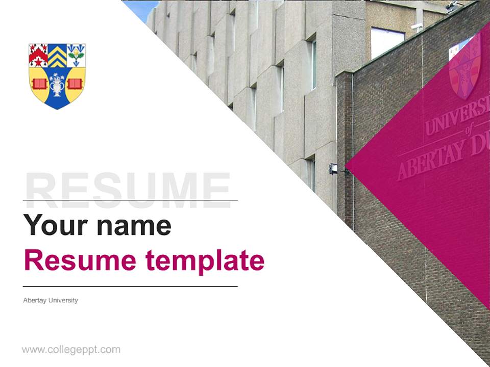 Abertay University Resume PPT Template4:3 ratio PPT effect preview image5