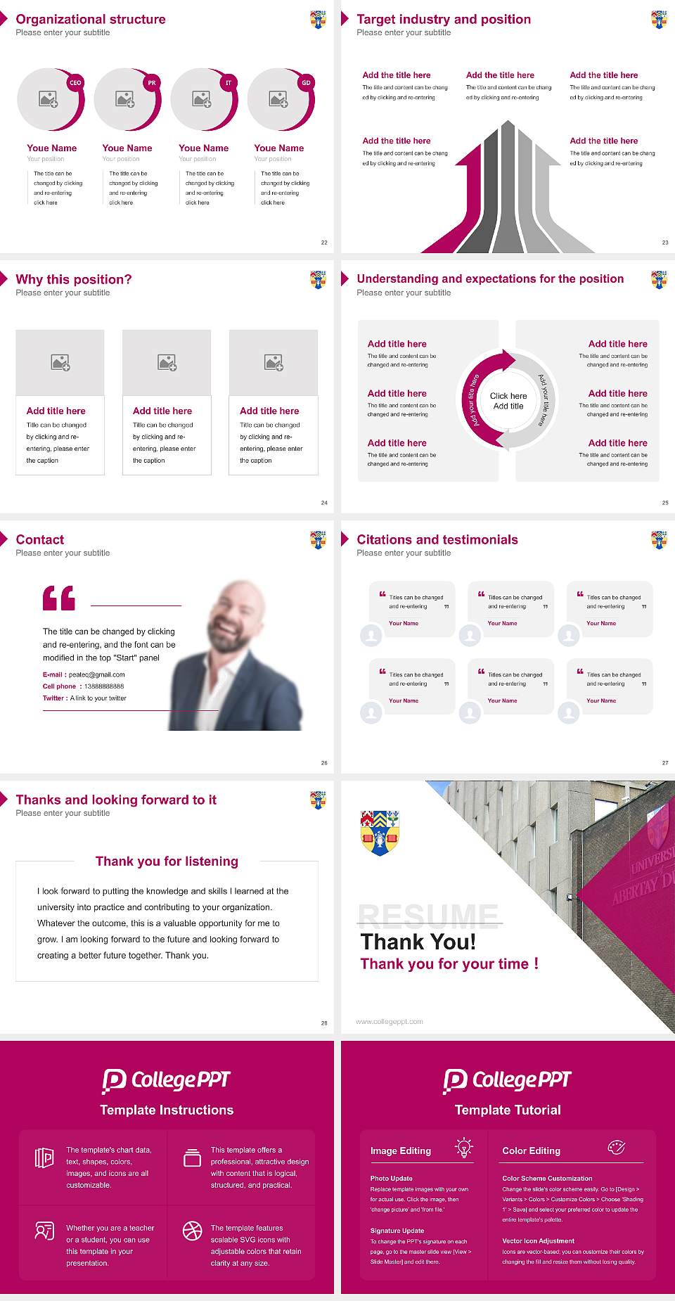 Abertay University Resume PPT Template4:3 ratio PPT effect preview image4
