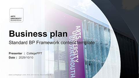 Arts University Bournemouth Competition/Entrepreneurship Contest PPT Template