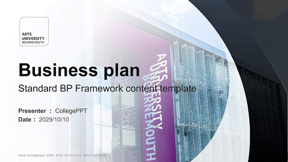 Arts University Bournemouth Competition/Entrepreneurship Contest PPT Template16:9 ratio PPT effect preview image