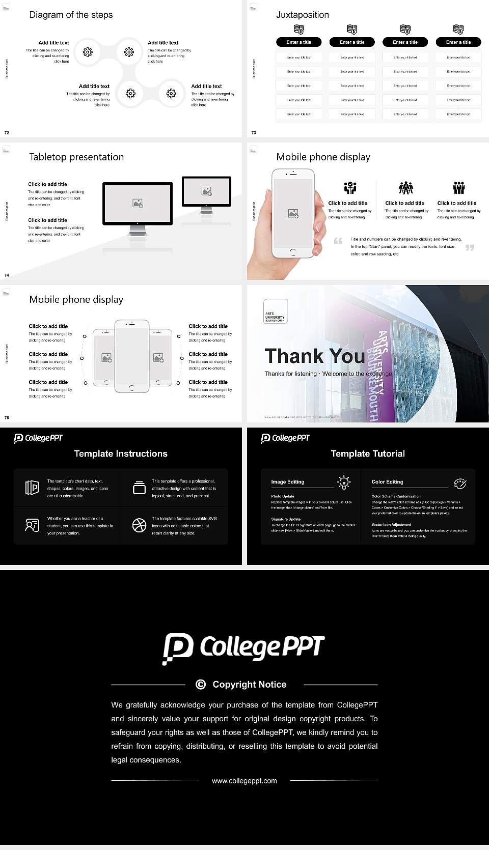 Arts University Bournemouth Competition/Entrepreneurship Contest PPT Template16:9 ratio PPT effect preview image9