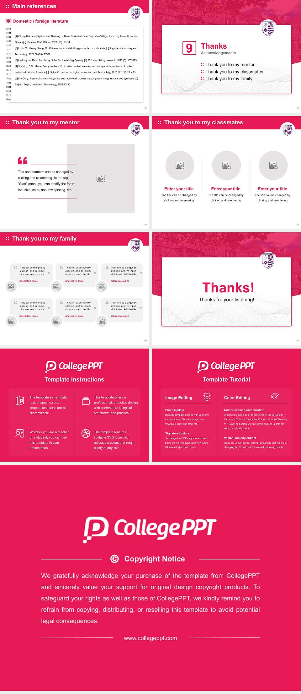 AECC University College Graduation Thesis Defense PPT Template4:3 ratio PPT effect preview image7