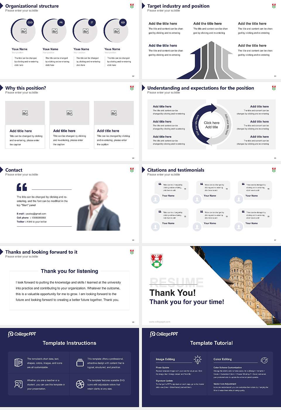 Aberystwyth University Resume PPT Template16:9 ratio PPT effect preview image4
