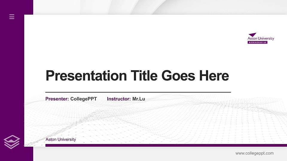Aston University Thesis Proposal/Graduation Defense PPT Template16:9 ratio PPT effect preview image