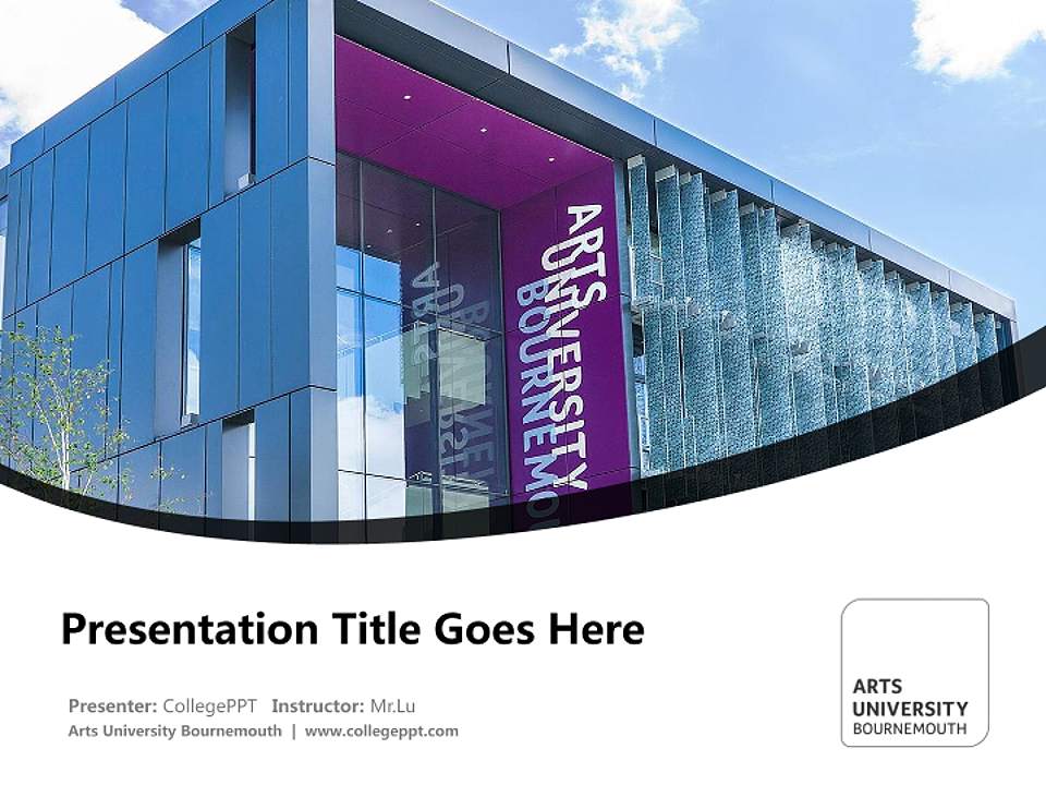 Arts University Bournemouth Course/Courseware Creation PPT Template4:3 ratio PPT effect preview image5