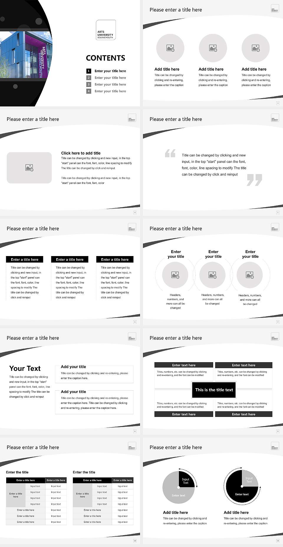 Arts University Bournemouth Course/Courseware Creation PPT Template4:3 ratio PPT effect preview image2