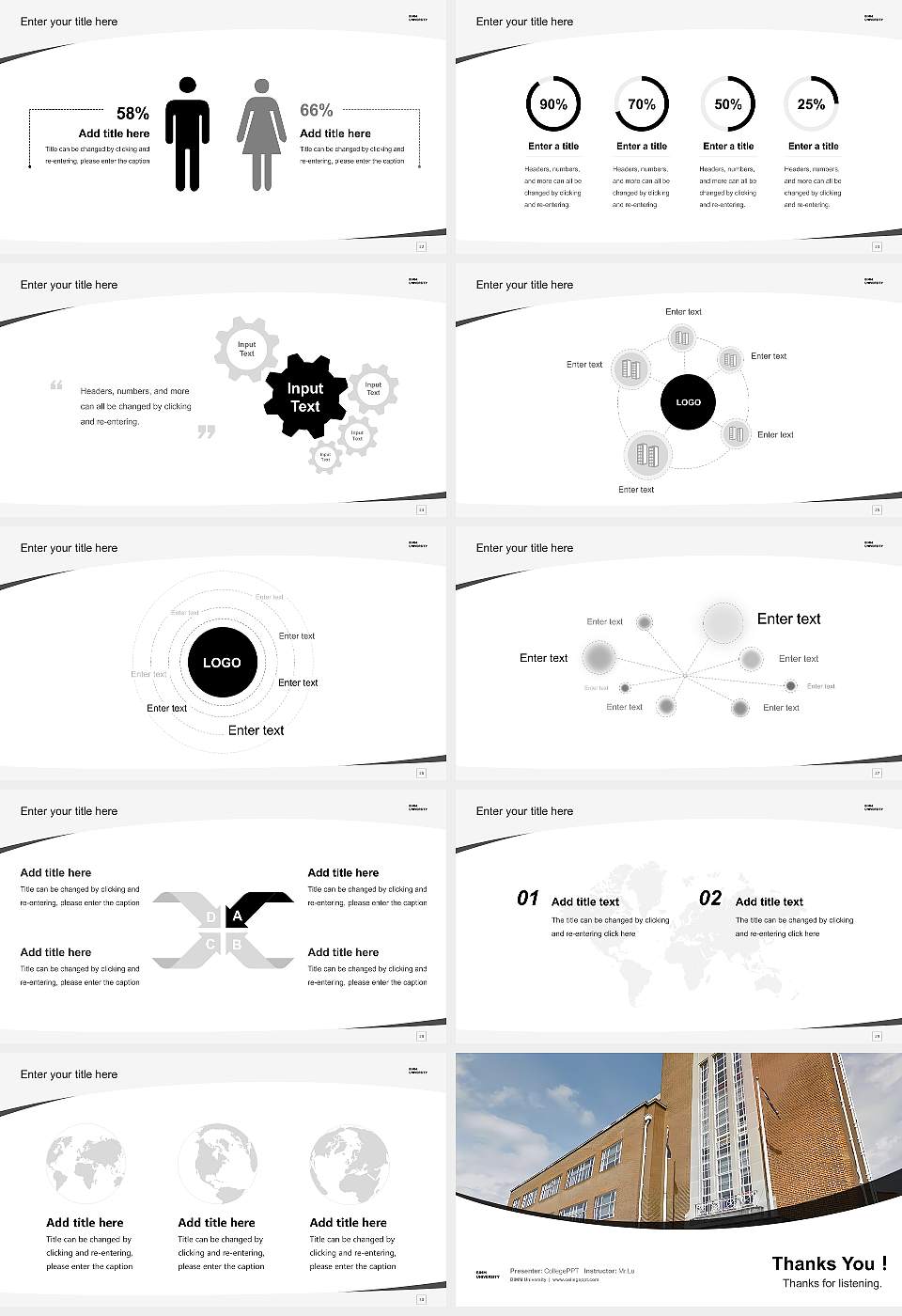 BIMM University Course/Courseware Creation PPT Template16:9 ratio PPT effect preview image4