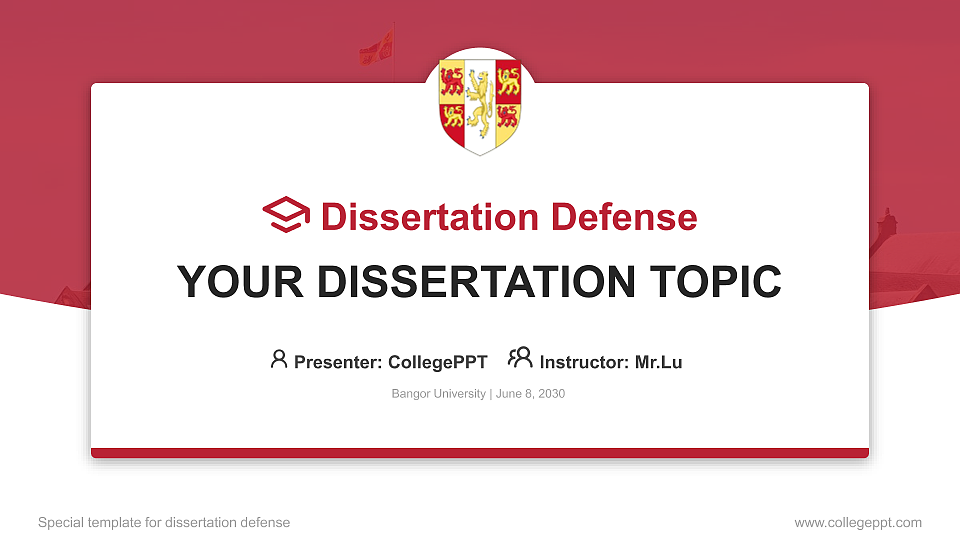 Bangor University Graduation Thesis Defense PPT Template_Slide preview image1