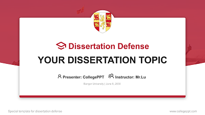 Bangor University Graduation Thesis Defense PPT Template