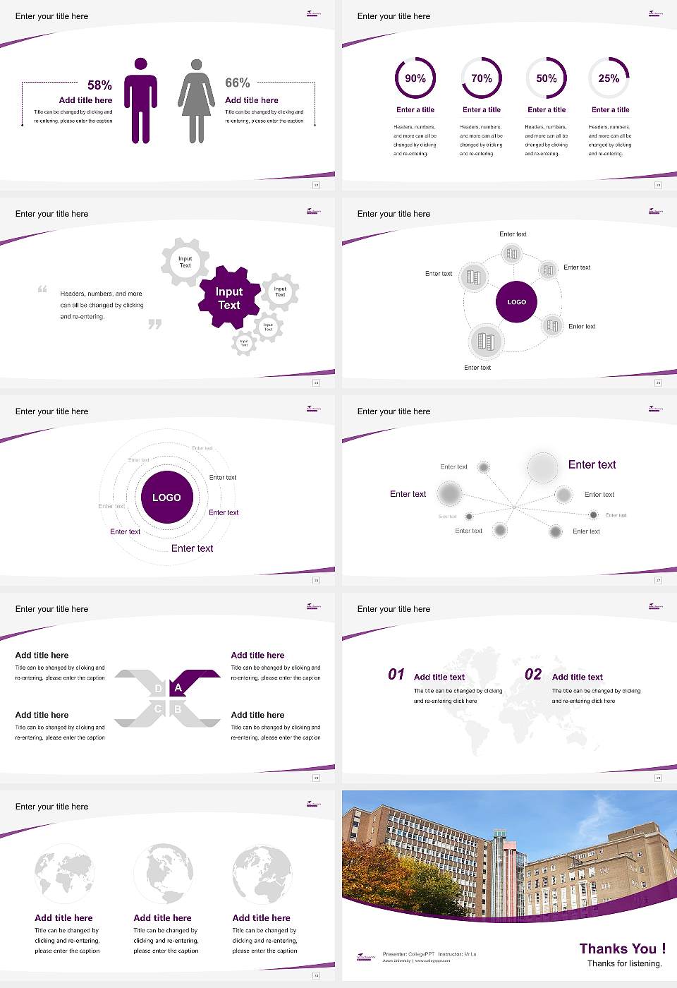 Aston University Course/Courseware Creation PPT Template16:9 ratio PPT effect preview image4