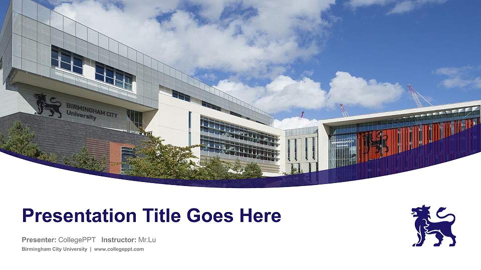 Birmingham City University Course/Courseware Creation PPT Template16:9 ratio PPT effect preview image