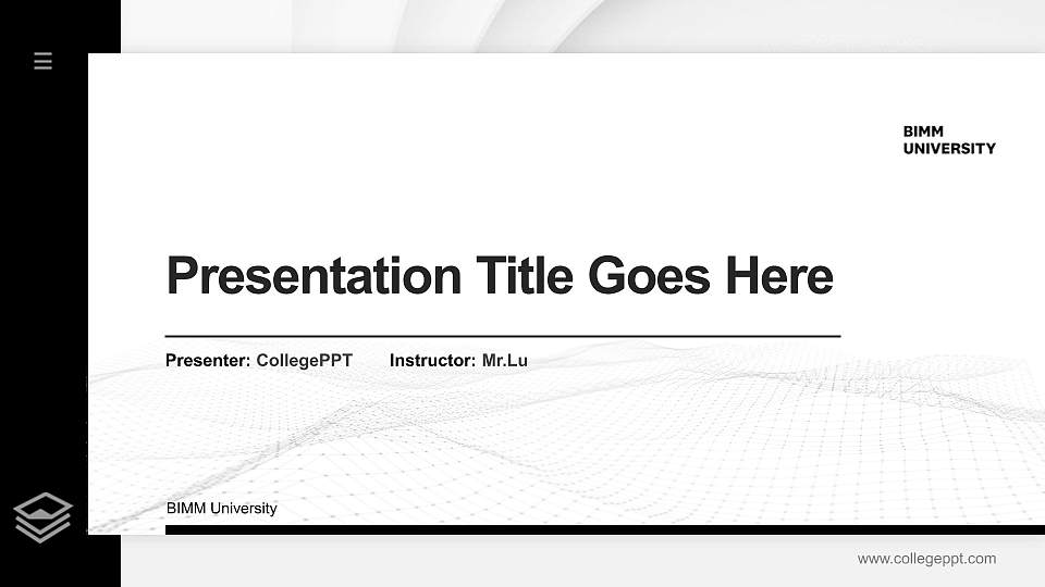 BIMM University Thesis Proposal/Graduation Defense PPT Template16:9 ratio PPT effect preview image