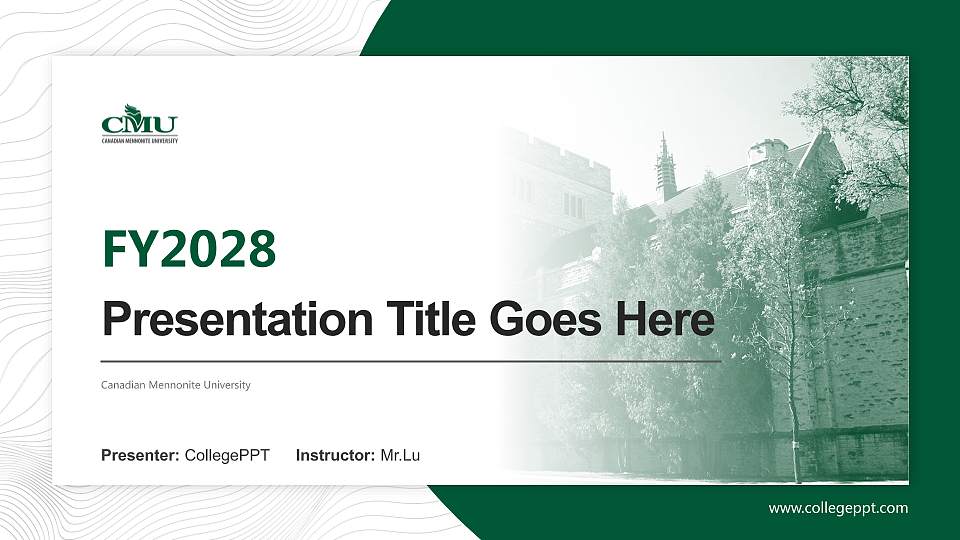 Canadian Mennonite University Academic Presentation/Research Findings Report PPT Template16:9 ratio PPT effect preview image