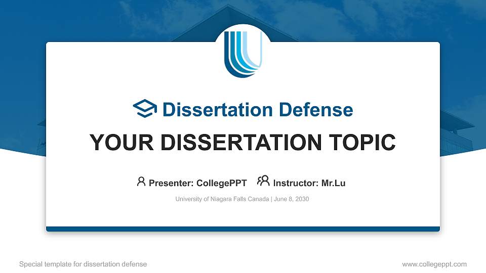 University of Niagara Falls Canada Graduation Thesis Defense PPT Template16:9 ratio PPT effect preview image