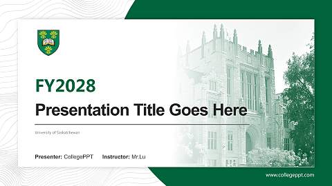 University of Saskatchewan Academic Presentation/Research Findings Report PPT Template