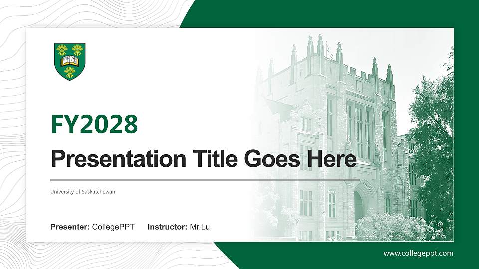 University of Saskatchewan Academic Presentation/Research Findings Report PPT Template16:9 ratio PPT effect preview image