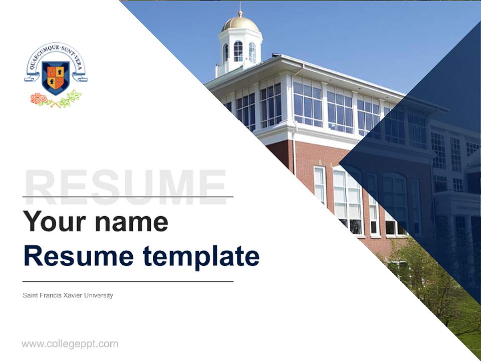 Saint Francis Xavier University Resume PPT Template4:3 ratio PPT effect preview image5