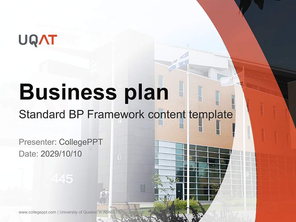 University of Quebec in Abitibi-Témiscamingue Competition/Entrepreneurship Contest PPT Template4:3 ratio PPT effect preview image9
