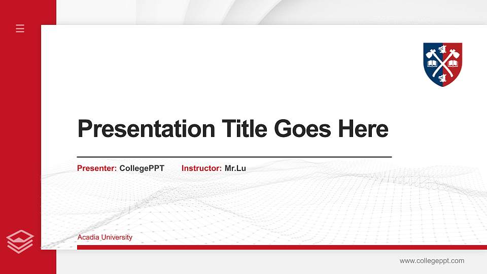 Acadia University Thesis Proposal/Graduation Defense PPT Template16:9 ratio PPT effect preview image