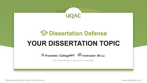 University of Quebec at Chicoutimi Graduation Thesis Defense PPT Template