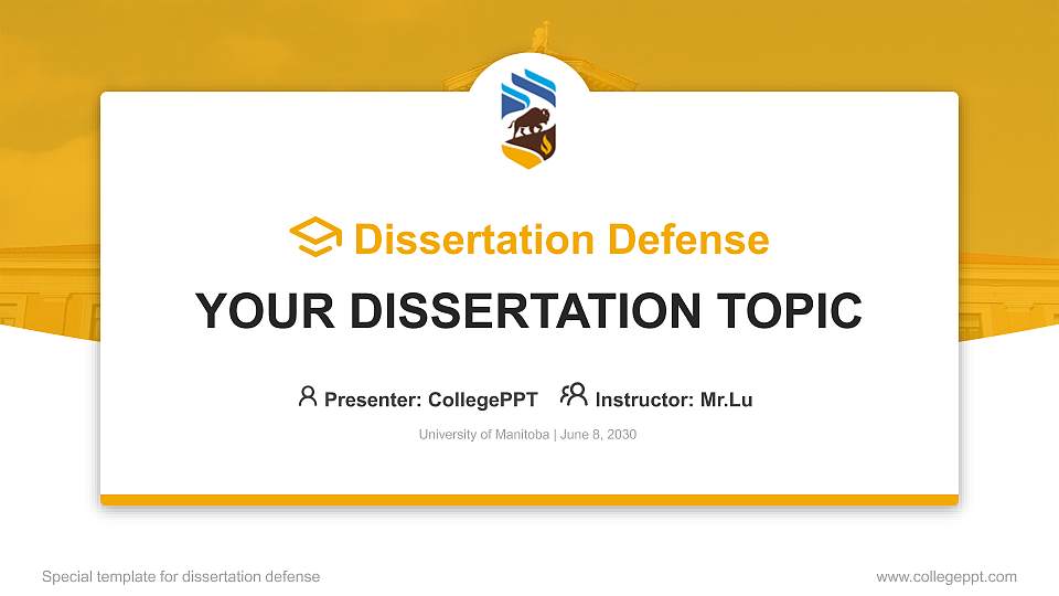 University of Manitoba Graduation Thesis Defense PPT Template16:9 ratio PPT effect preview image