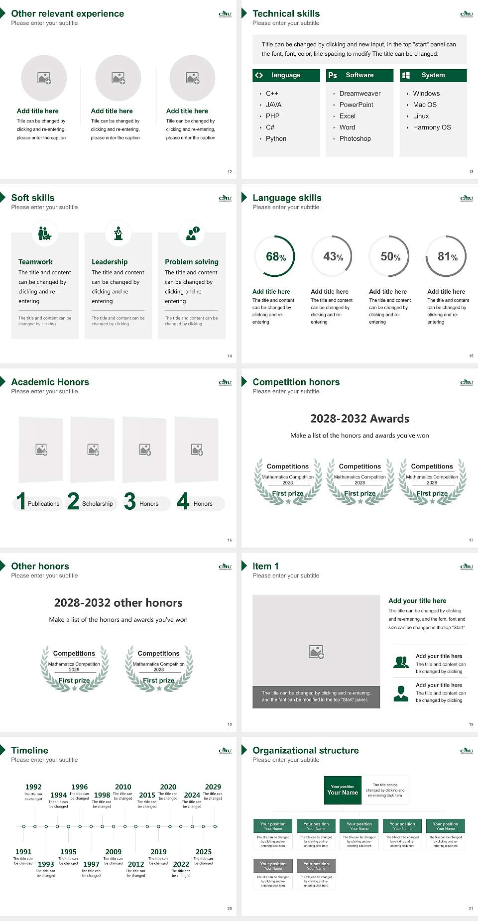 Canadian Mennonite University Resume PPT Template4:3 ratio PPT effect preview image3