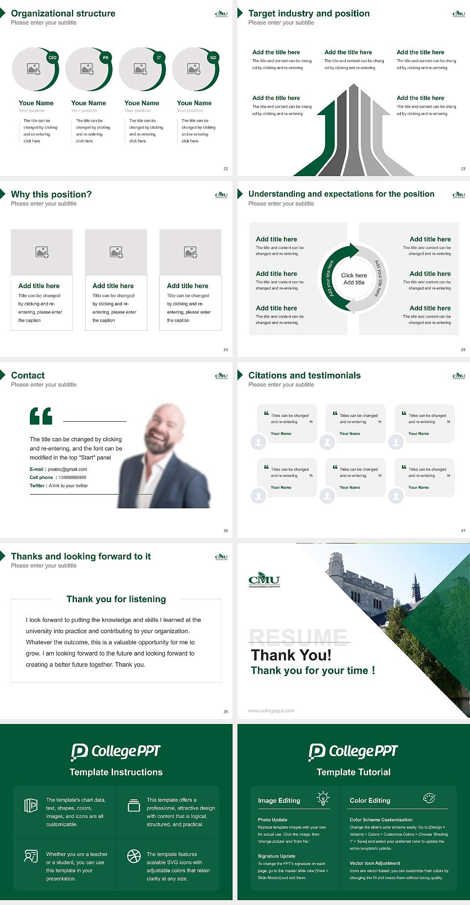Canadian Mennonite University Resume PPT Template4:3 ratio PPT effect preview image4