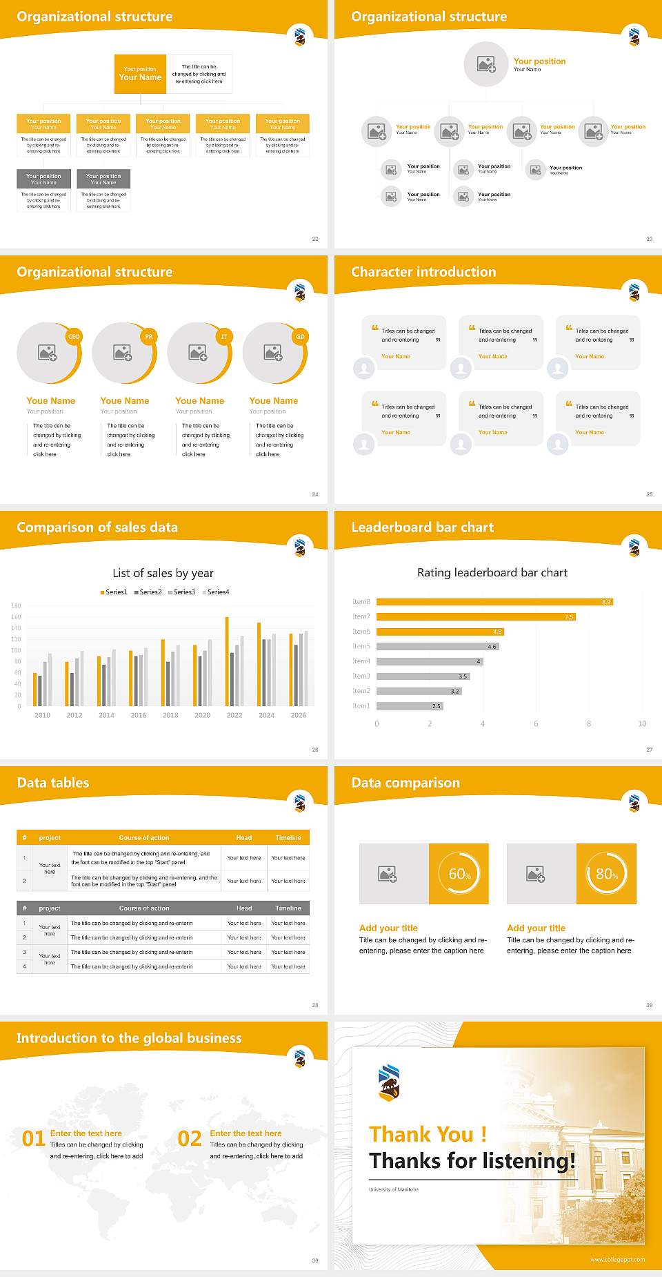 University of Manitoba Academic Presentation/Research Findings Report PPT Template4:3 ratio PPT effect preview image4