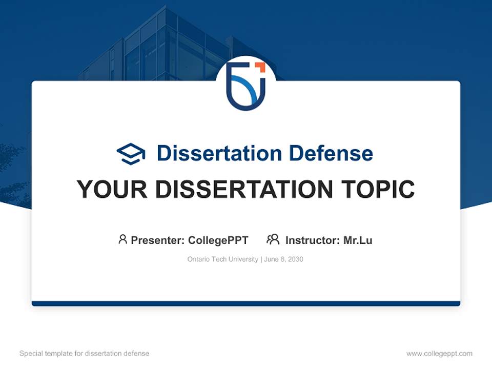 Ontario Tech University Graduation Thesis Defense PPT Template4:3 ratio PPT effect preview image7