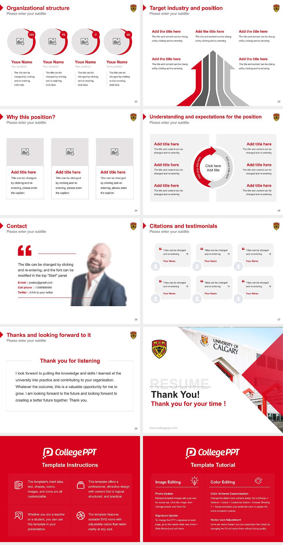 University of Calgary Resume PPT Template4:3 ratio PPT effect preview image4