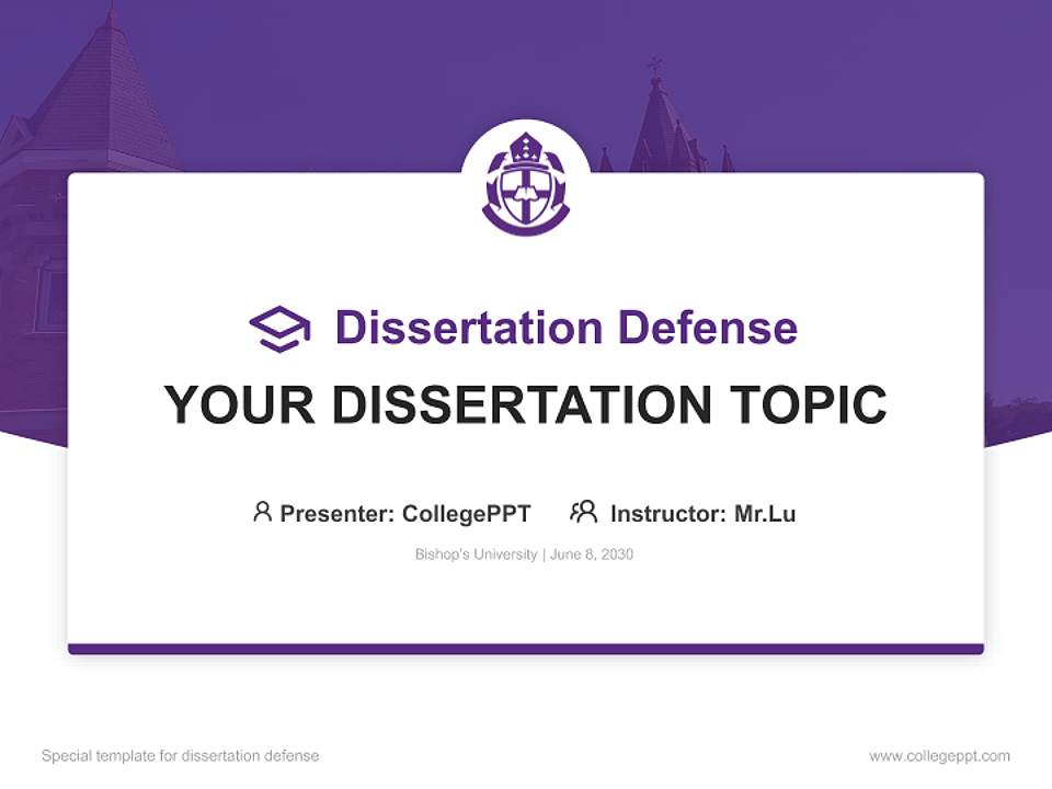 Bishop’s University Graduation Thesis Defense PPT Template4:3 ratio PPT effect preview image7