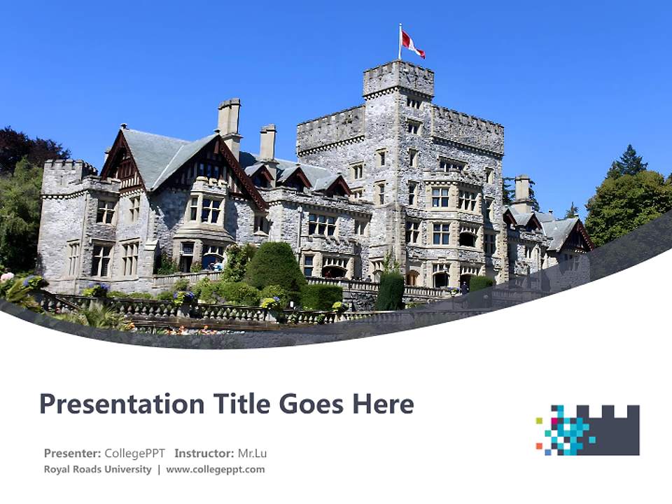 Royal Roads University Course/Courseware Creation PPT Template4:3 ratio PPT effect preview image5