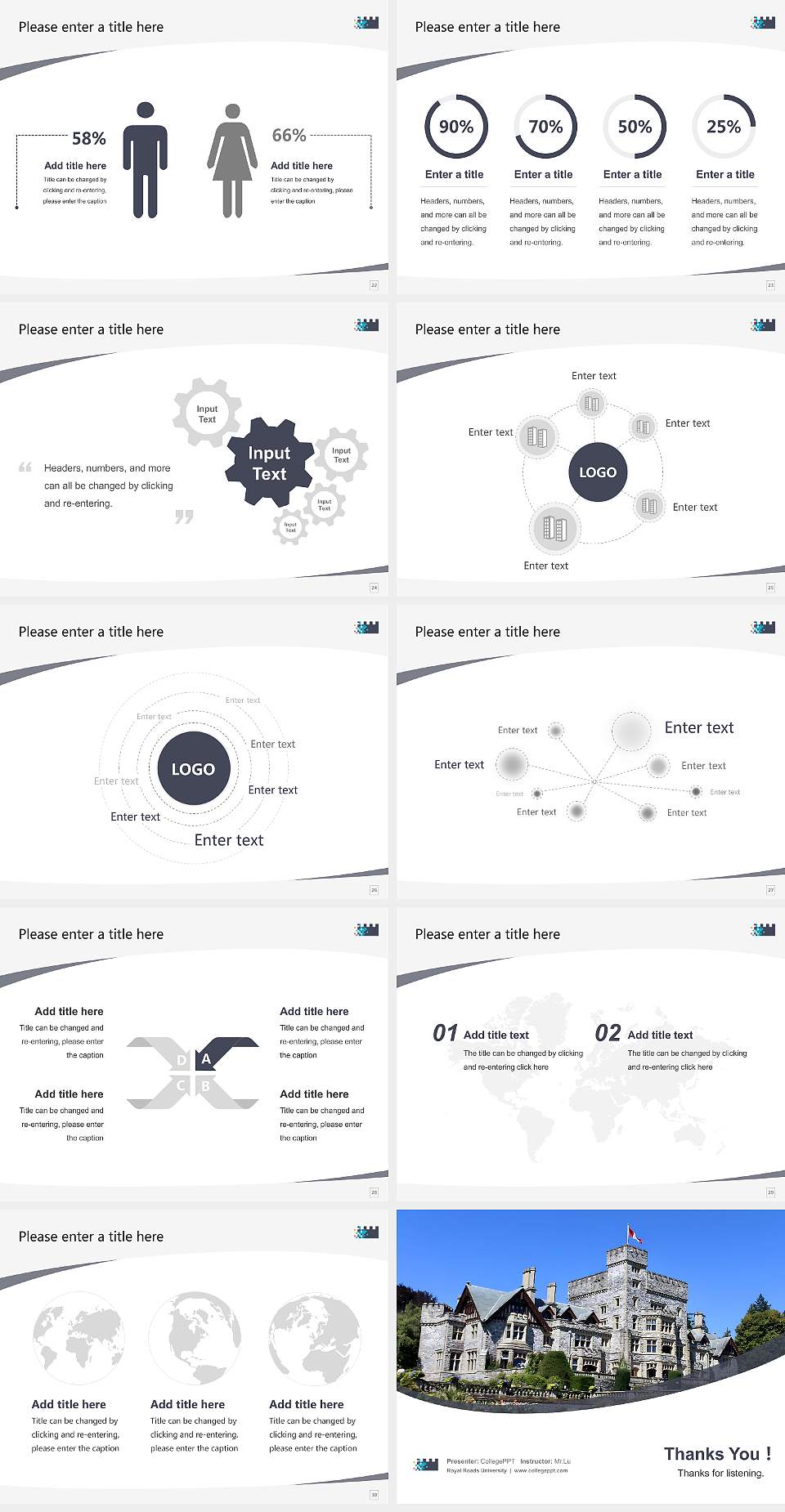 Royal Roads University Course/Courseware Creation PPT Template4:3 ratio PPT effect preview image4