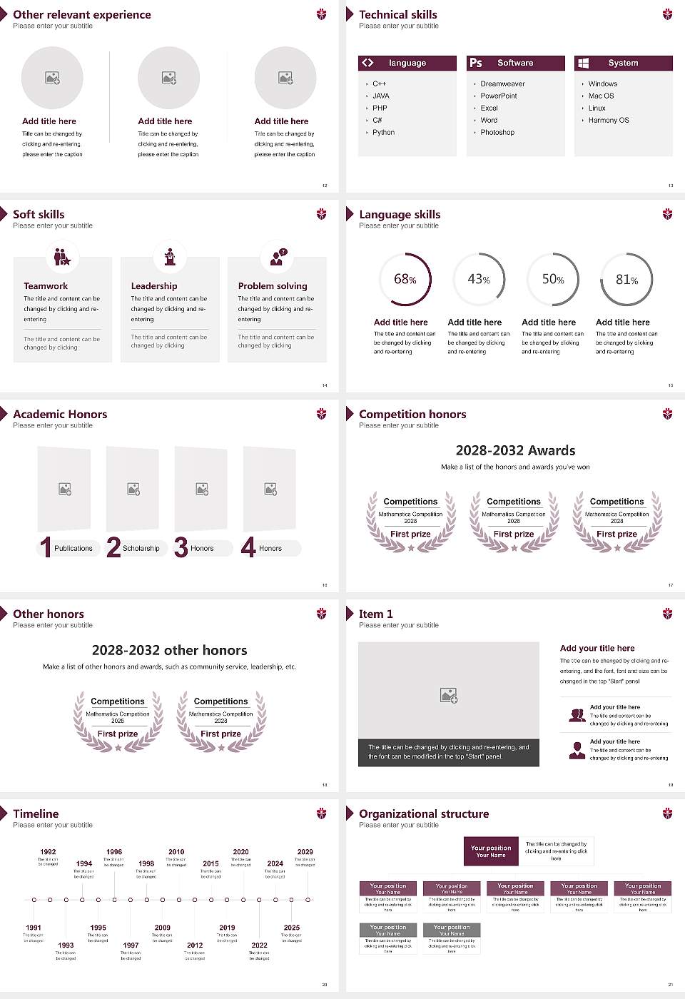 Saint Mary’s University Resume PPT Template16:9 ratio PPT effect preview image3
