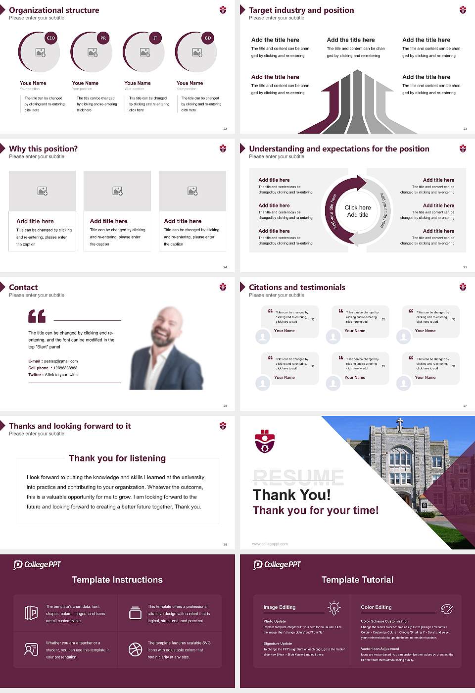 Saint Mary’s University Resume PPT Template16:9 ratio PPT effect preview image4